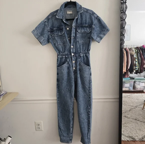 Free people Marci denim coverall jumpsuit in high noon size XS - Picture 2 of 7